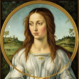 gal gadot as the goddess of spring, elegant portrait by sandro botticelli, detailed, symmetrical, intricate