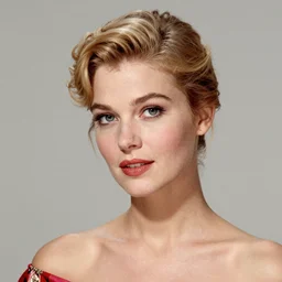 vintage photograph of an olive skinned female model with strawberryblonde hair in her twenties, her hair pinned up, wearing a designer top, looking coy, focused on her neck, photo realistic, extreme detail skin, natural beauty, no filter, slr, golden hour, 4 k, high definition, selfie