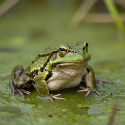 Portrait Photograph of a frog in a swamp