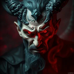 hyper realistic portrait of viktor orban depicted as lucifer, satanic, the antichrist, evil face, red mist in hell, gorgeous lighting by kim jung giu weta studio, mucha, bautista and norman rockwell and greg rutkowski and tom bagshaw and james gurney and lucasfilm