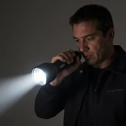 man flashlight lighting
