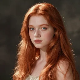 fairy girl ; long straight red hair