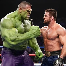 hulk hogan punches tony stark, epic scene, cinematic