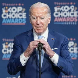 Joe Biden getting slimed at the kids choice awards, detailed 4k photograph