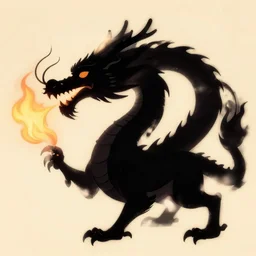 “fire breathing dragon, Silhouette”
