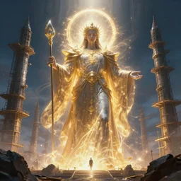 god of construction, magical world, by greg rutkowski, sung choi, photo realistic, 8 k, cinematic lighting, hd, atmospheric, hyperdetailed, trending on artstation, devainart, digital painting, glow effect