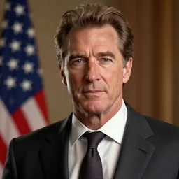 highly detailed portrait of nick nolte as harry osbourne becoming president of the united states, unreal engine, hyper realistic, warm lighting
