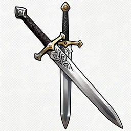 PNG sprite for videogame a celtic sword, very detailed, Gamin, sharp focus, deviantart, 4k