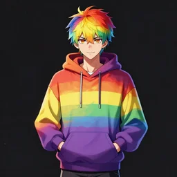 Male Rainbow Grim Reaper, Pride hoodie, artstation