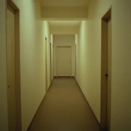 noisy color photograph of a liminal space by Quentin Tarantino, hallways, minimalist, oddly familiar, cinematic, soft vintage glow