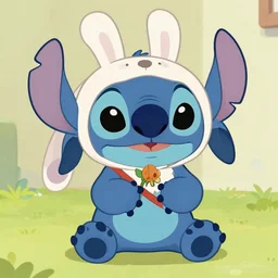 lilo and stitch, stitch the cartoon character, cute, dressed like a bunny