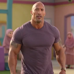 dwayne johnson in upin ipin film scene