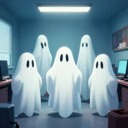 a group of ghost in the room office trump, nuri iyem, james gurney, james jean, greg rutkowski, anato finnstark, donald trump, instagram photo shoot, cinematic