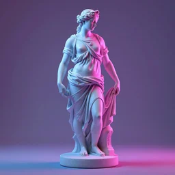 renaissance sculpture 3 d neon art