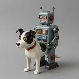 (((((1950s robot box shaped k9 dog. muted colors.))))) by Jean-Baptiste Monge !!!!!!!!!!!!!!!!!!!!!!!!!!!