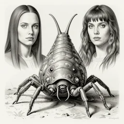 portrait of a Tardigrades by H R Giger and lisa frank , engraving, unreal engine,