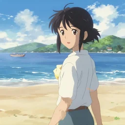 beautiful anime summer beach episode by makoto shinkai