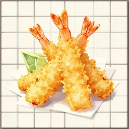 tiled design tempura shrimp