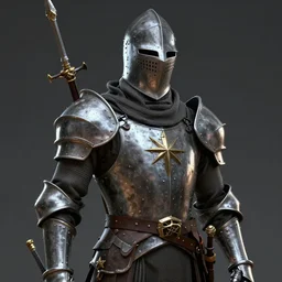 a knight in the style of jean giraud / ralph mcquarrie / syd mead / john berkey hyper detailed photorealistic highlights and shadow hd 8 k post - processing high resolution character portrait concept art
