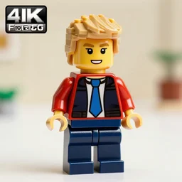 4k photo of a Lego statue of Donald Trump