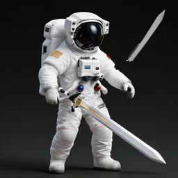 an astronaut wielding a heathbar as a sword!!!!
