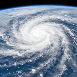 a picture of a hurricane storm taken from space