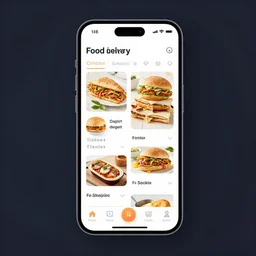 Extremely detailed layout of home screen of a food delivery app, made by professional product designer, figma mockup, award winning design, final version