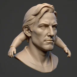 3 d model of christopher reeve, zbrush, 3 point light, clay material, trending on artstation, hyper detailed