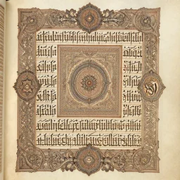 illuminated manuscript page full of elaborate surrealist calligraphy