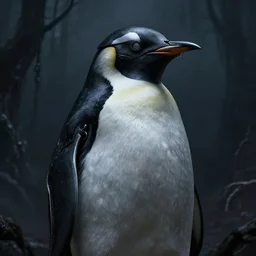 stunning Cybernetic anthropomorphic penguin with sharpen teeth ,Gothic art, atmospheric, ominous, eerie, cinematic, Epic, 8k, 4k, ultra detail, ultra realistic, rendered by awesomeness, John Singer Sargent