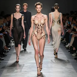 kelsey grammer walking the runway at an alexander mcqueen fashion show, transhumanism, full body shot, perfect symmetrical body, perfect symmetrical face, hyper realistic, hyper detailed, by johannen voss, by peter kemp, by monia merlo, by michelangelo, by ernst haeckel, by alex grey, octane render, blender, 8 k
