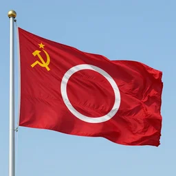 the flag of the soviet union in the japanese style