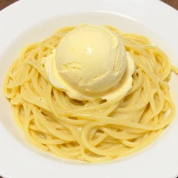 photo of ice cream spaghetti