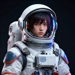 portrait of an astronaut wearing a really cool and futuristic space helmet and stylish spacesuit, cyberpunk aesthetic by craig mullins, ruan jia, kentaro miura, greg rutkowski