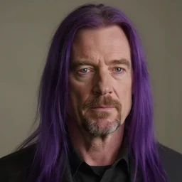 portrait of walter white with long purple hair, soft cinematic lighting, award winning photography, 4 k