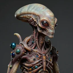 portrait of an old alien creature, ultra realistic, intricate details, the fifth element artifacts, highly detailed by peter mohrbacher, allen williams, hajime sorayama, wayne barlowe, boris vallejo, aaron horkey, gaston bussiere, craig mullins