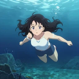 underwater anime painting by M.C. mcmcmc McMC
