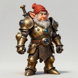 dwarf wearing bulky steampunk armor. DnD character art, detailed, trending