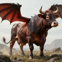 half cow half dragon, ultra realistic