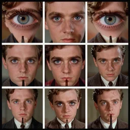 sharp, highly detailed, high quality 6 5 mm frame scan from a sci fi blockbuster color movie, set in 1 9 5 5 in an alternate universe, a lesson on magic, in a classroom in the school of science and magic, 1 9 5 0 s era clothes, good lighting, in focus, cinematic still, high quality scan, in focus, detailed eyes, realistic faces, award winning lighting
