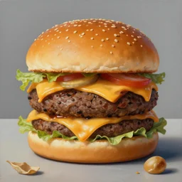 a surrealism painting of architecture inspired by cheeseburgers