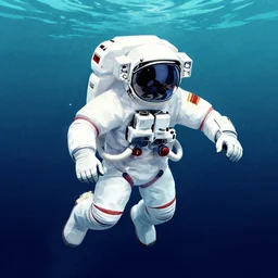 matt chinworth illustration of an astronaut underwater