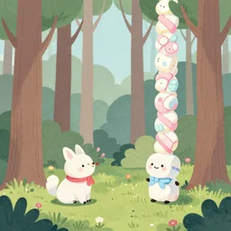a marshmallow forest