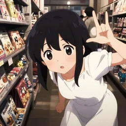 anime visual, low light portrait of a curious young woman shopping in akihabara, cute face by ilya kuvshinov, yoh yoshinari, dynamic pose, dynamic perspective, high contrast, cel shaded, rounded eyes, kyoani, natsume yuujinchou, smooth facial features, dress up darling anime