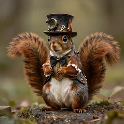 a steampunk, victorian squirrel