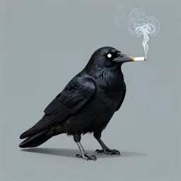 raven no eyes smoking a long cigarette graphic design