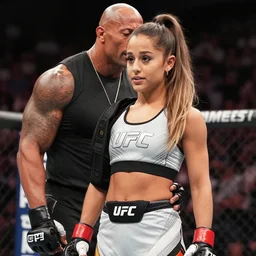 Ariane Grande but it's Dwayne the rock Johnson ufc