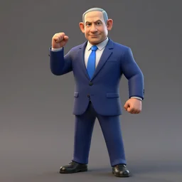 a 3 d render of benjamin netanyahu as a counter strike character, created in blender, t - posing, edited, lighting, hq