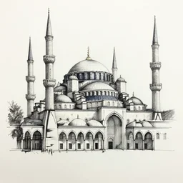 8 0 s black ink liner pen sketch of a mosque, realistic style by gnomon and marvel, gnomon, boris vallejo, gnomon, boris vallejo, high quality paper, gnomon, 1 9 8 0 s, boris vallejo, gnomon, boris vallejo, gnomon