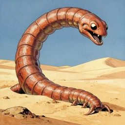 giant sandworm from jodorowsky's dune by mœbius,